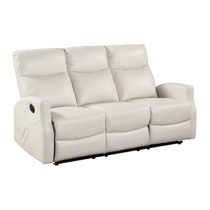 Centralia Faux Leather 3-Piece Manual Double Reclining Sofa Set