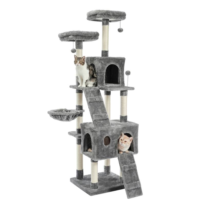 Cat Tree,Cat Tower with 2 Condos and 2 Perches, Kitty Climber Tower Furniture