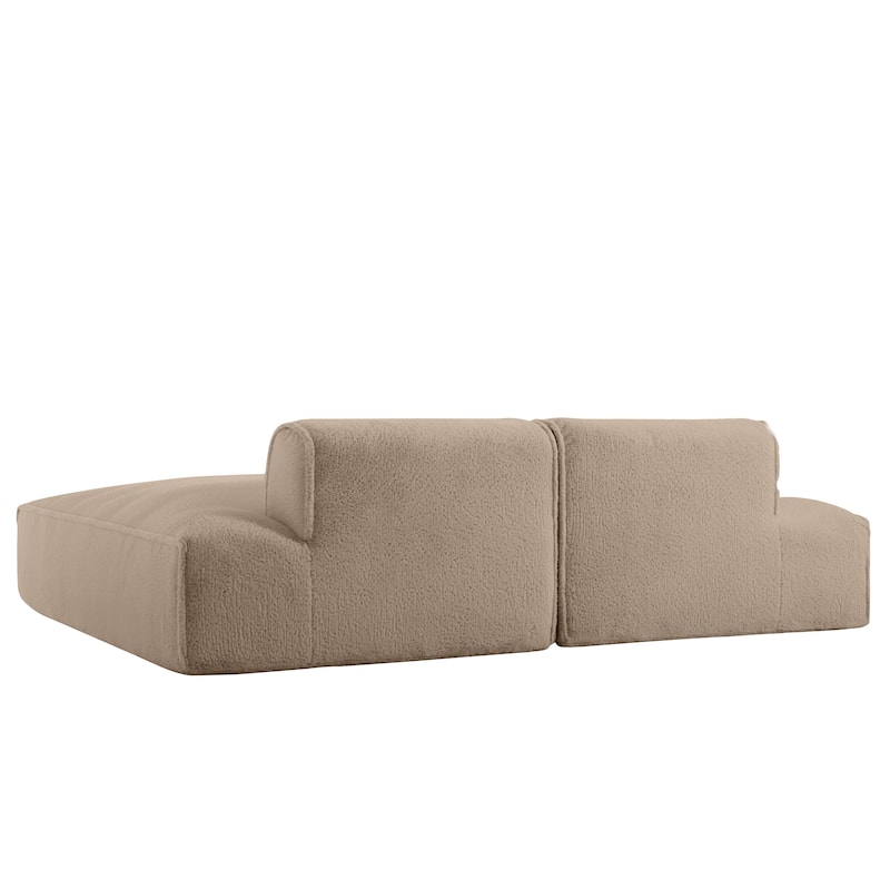 90" Plush Fabric Modular Sectional Sofa with High-Density Foam & Pocket Springs,and 2-Piece Fully Compressed Design