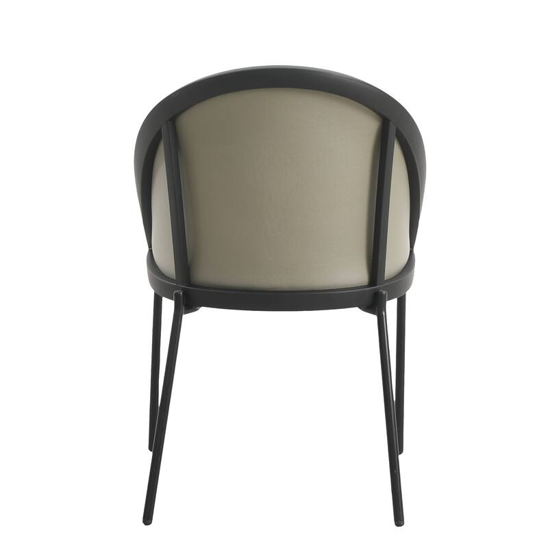 Vinyl Dining Chair with Curved Back and Stainless Steel Legs Set of 4