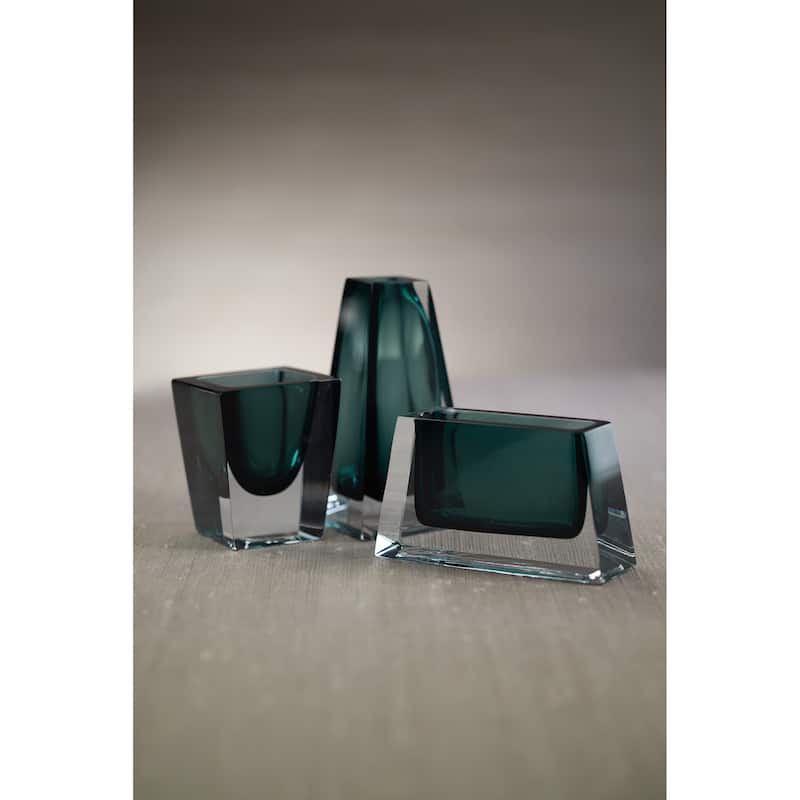 Carrara Polished Green Glass Vase