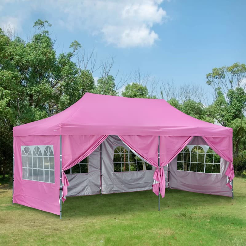 Ainfox 10x20Ft Pop up Canopy Tent Party Heavy Duty Instant Gazebo with 4 Removable Sidewalls