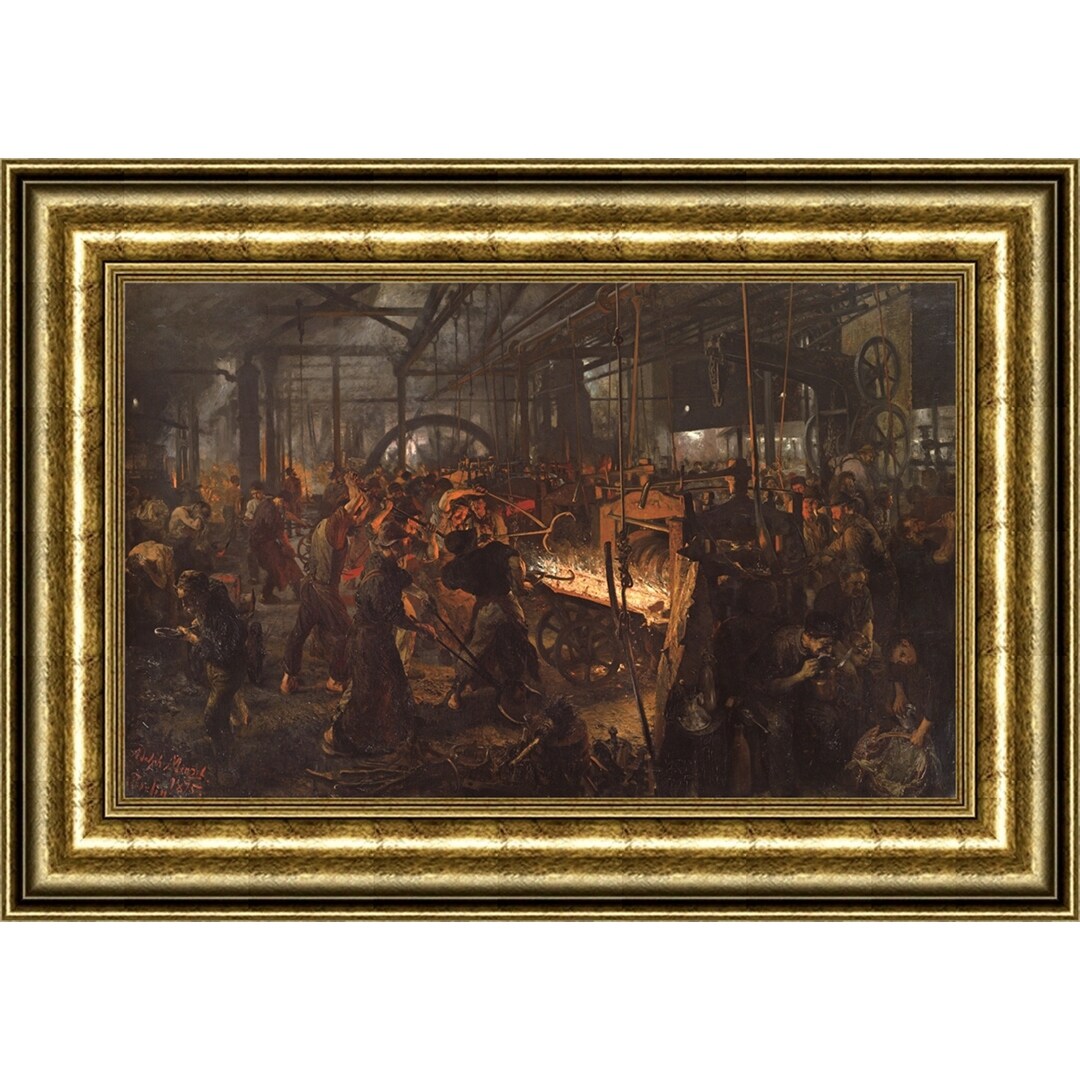 The Iron Rolling Mill (Modern Cyclopes) by Adolph von Menzel Giclee Print Oil Painting for sale  