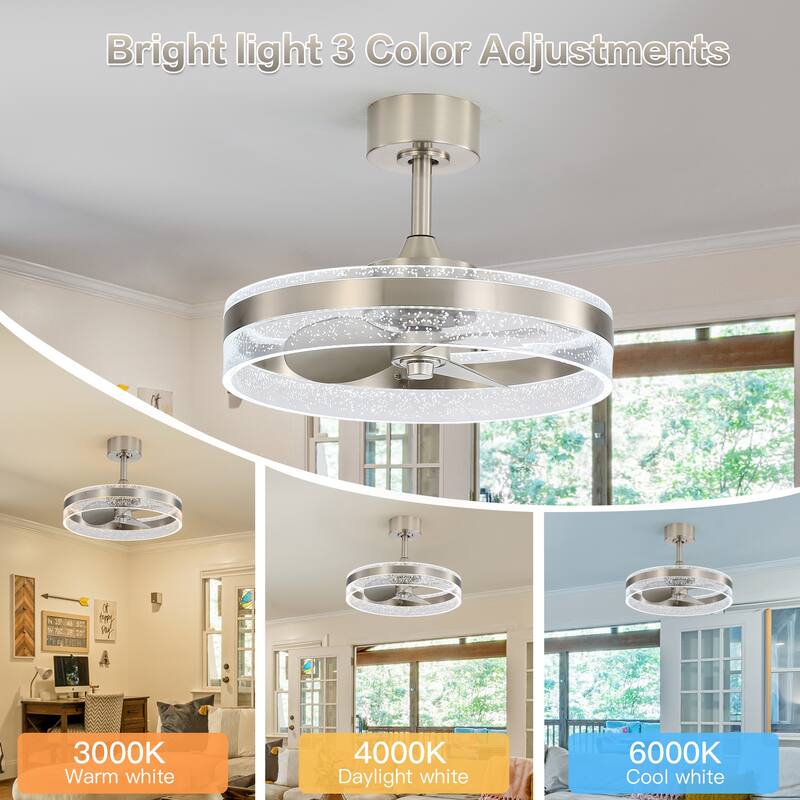 20-inch Ceiling Fan with Remote Control, Dimming and Reversible DC Motor