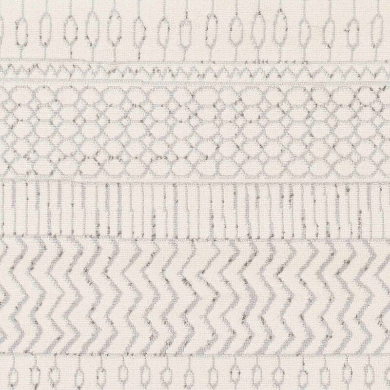 Hauteloom Lascassas Living Room, Bedroom Area Rug - Medium Gray, Charcoal, Off White - 5' x 7'
