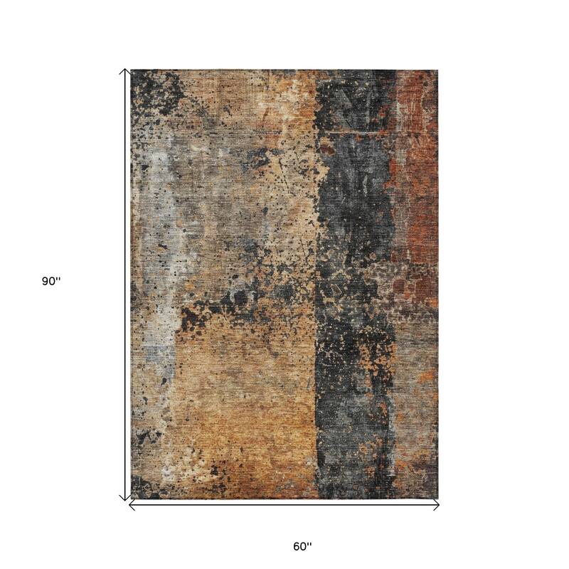 HomeRoots Abstract Transitional Rectangle Outdoor Rug
