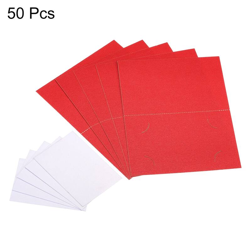 Table Name Place Cards,50Pcs Favor Decor Seat Blank Card, Red