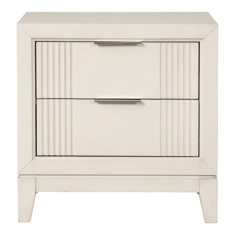 Furniture of America Irwin 5-Piece Antique White Wood Panel Bedroom Set with LED Headboard