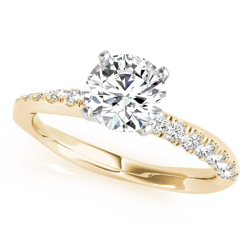 Auriya 14k Yellow Gold Lab Grown Round Diamond Engagement Ring 0.50 to 5.00 ct. tw. (F-G VS) - 2.50 ct. center - 8.5
