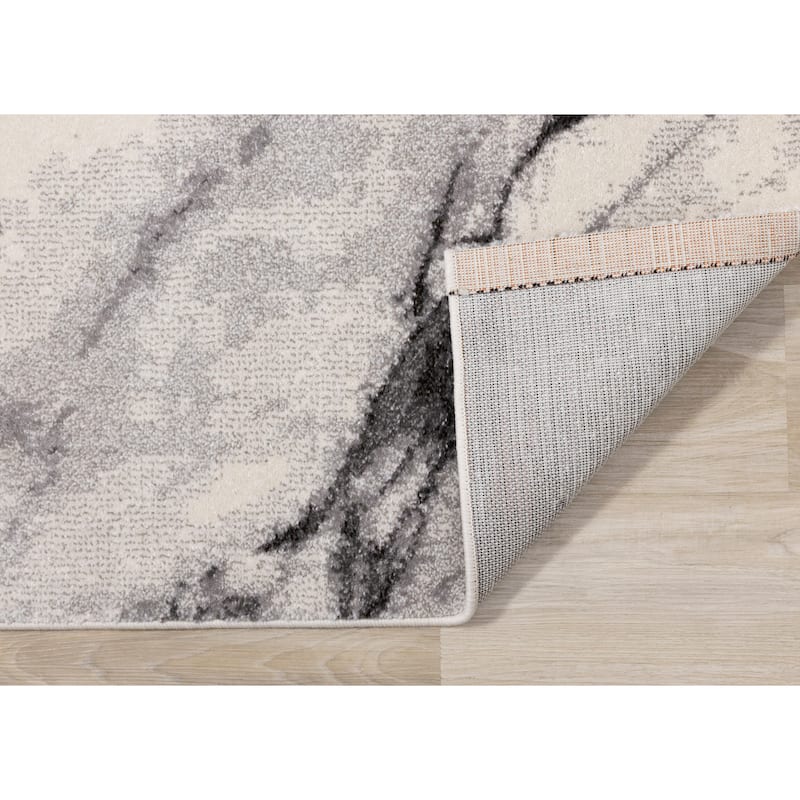 Sydney Collection - Cream/Grey Marble Profile Rug