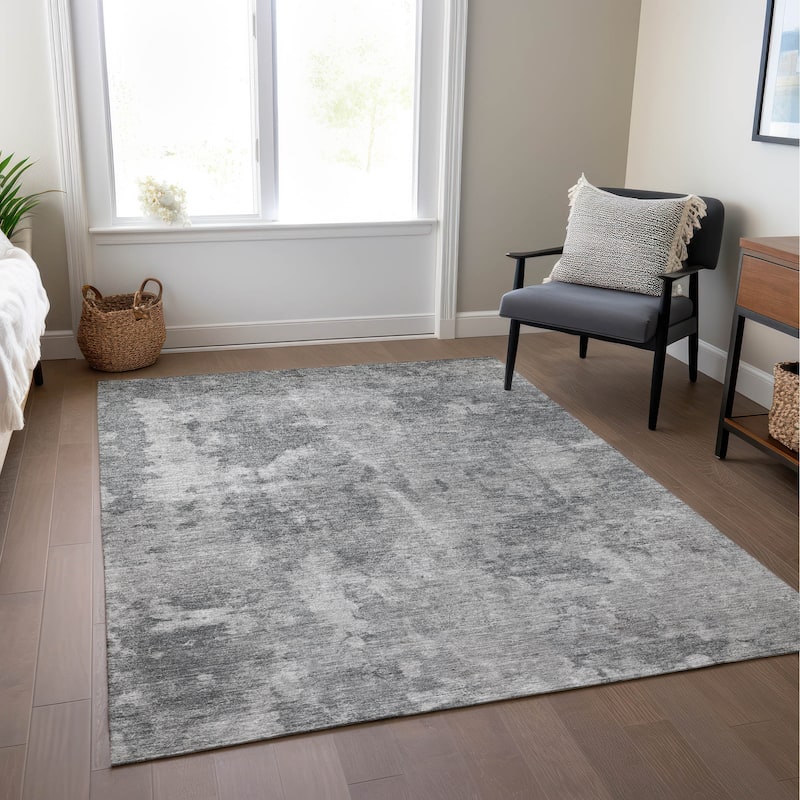 Machine Washable Indoor/ Outdoor Modern Ombre Chantille Rug