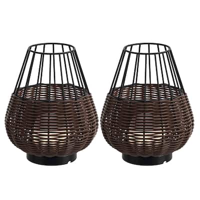 10" Indoor/Outdoor Rechargeable/Cordless Dimmable LED Table Lamp(Set of 2)