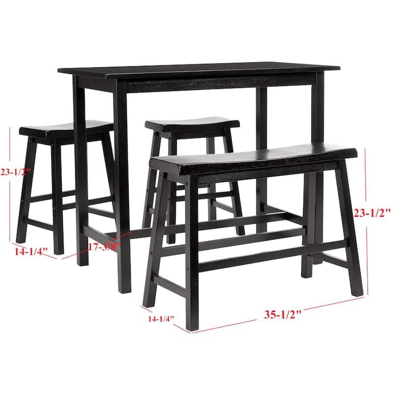 SAFAVIEH Bistro 4-piece Counter-Height Bench and Stool Pub Set - 24"W x 44"D x 36"H