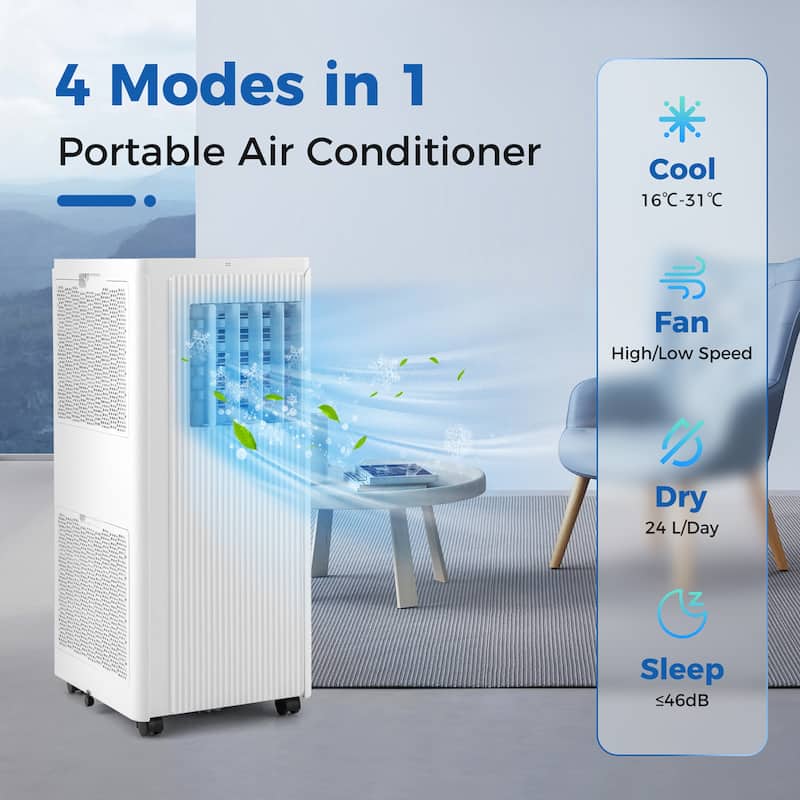 Gymax 10000 BTU 4-in-1 Portable Air Conditioner Standing Air Cooler w/