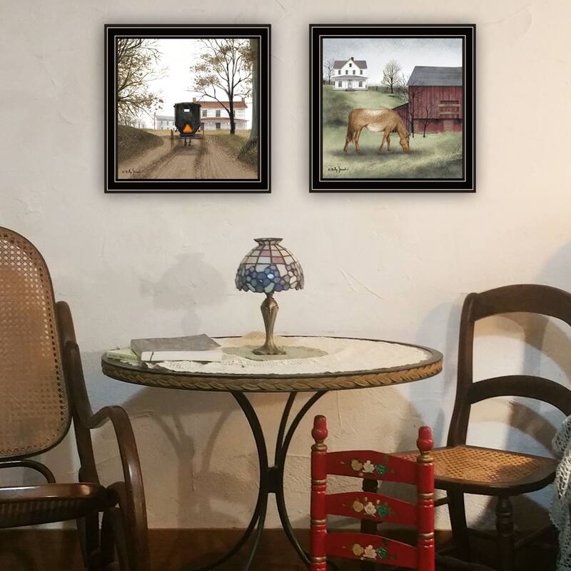2-Piece Framed Wall Art Set - The Old Mare & Heading' Home, Black Frame