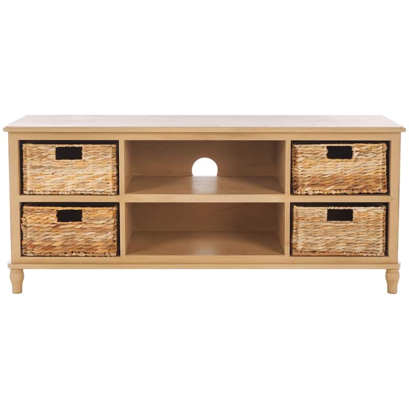 SAFAVIEH Hessie Entertainment Media Unit (Fits Up To 55" Flatscreen TV) - 47Wx16Dx20H - Camel
