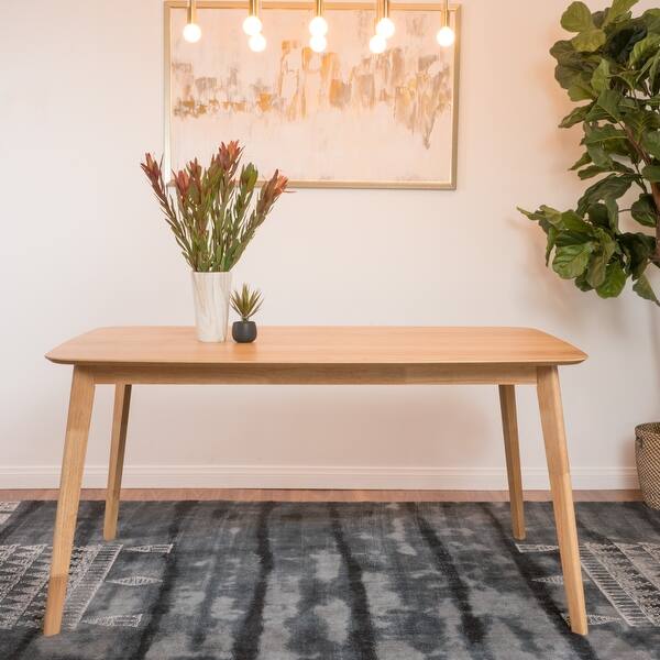 slide 2 of 10, Christopher Knight Home Nyala Wood Dining Table Natural Oak