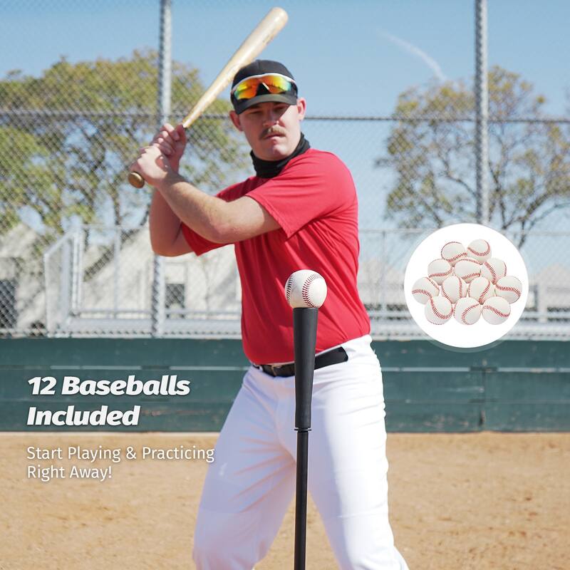 ZELUS 7x7ft Baseball Net Kit with with Carry Bag Ball Caddy & 12 Baseballs