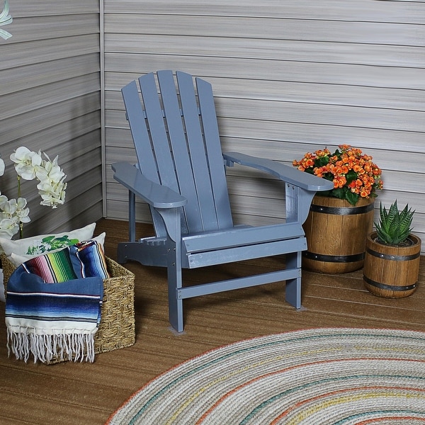 Sunnydaze Classic Wooden Adirondack Chair - Gray - 1