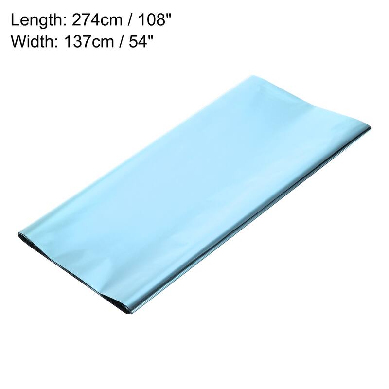 2 Pack Disposable Plastic Tablecloths 54x108" Shiny Table Covers - Light Blue