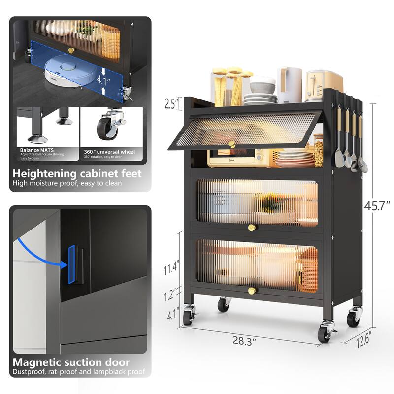 MEGA CASA 4 - Layer Steel Accent Cabinet with Door - N/A