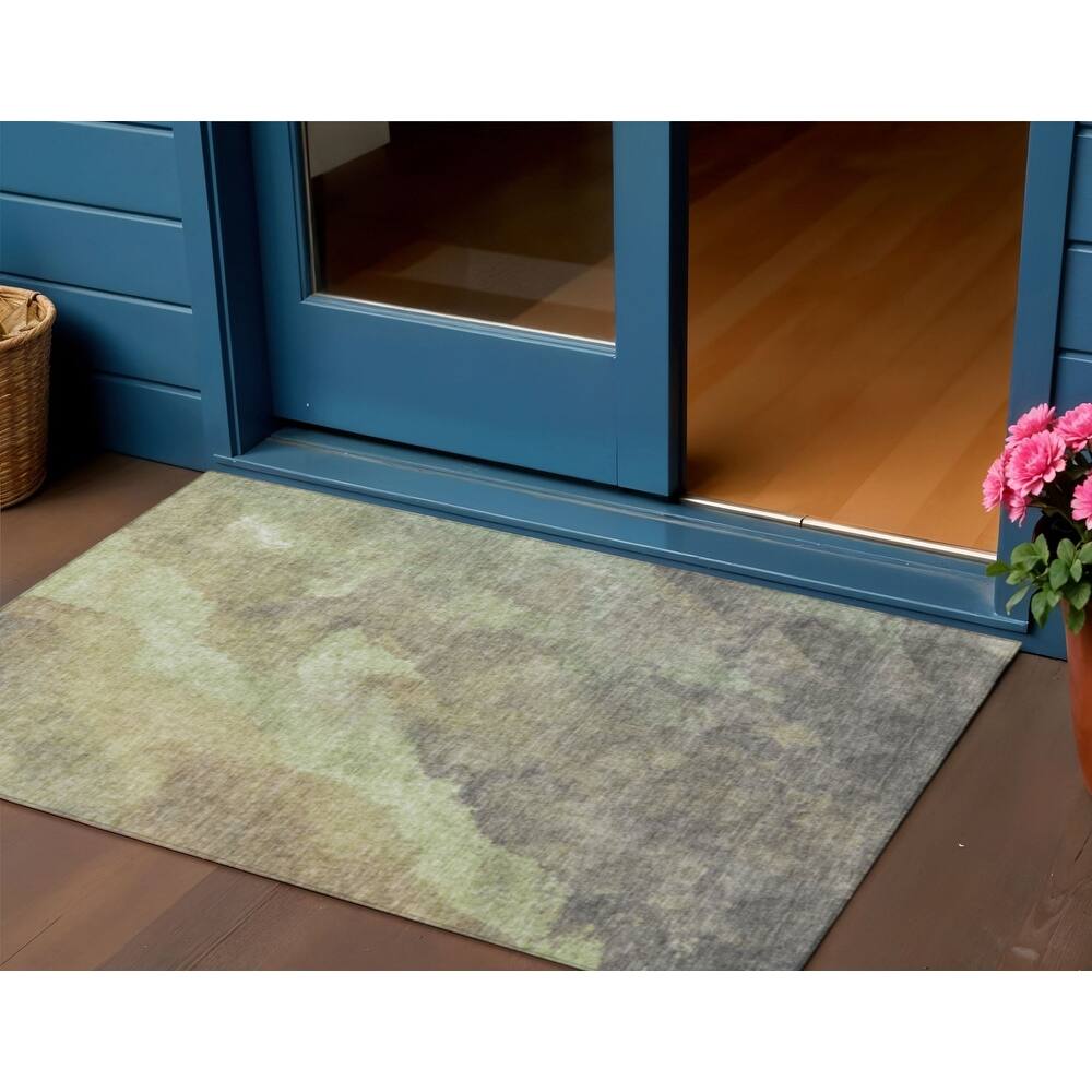 HomeRoots Abstract Transitional Rectangle Outdoor Rug