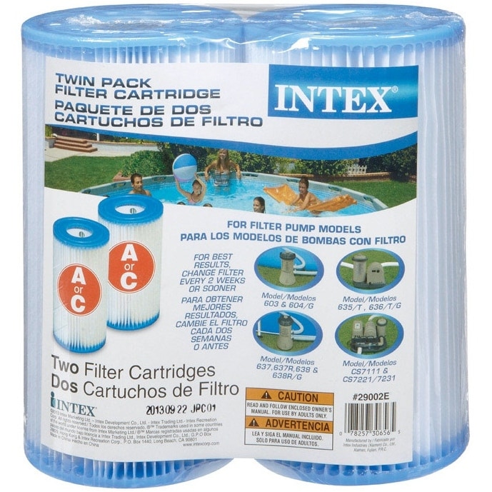 2 Pieces Intex 29002E White Pool Cartridge Filter 