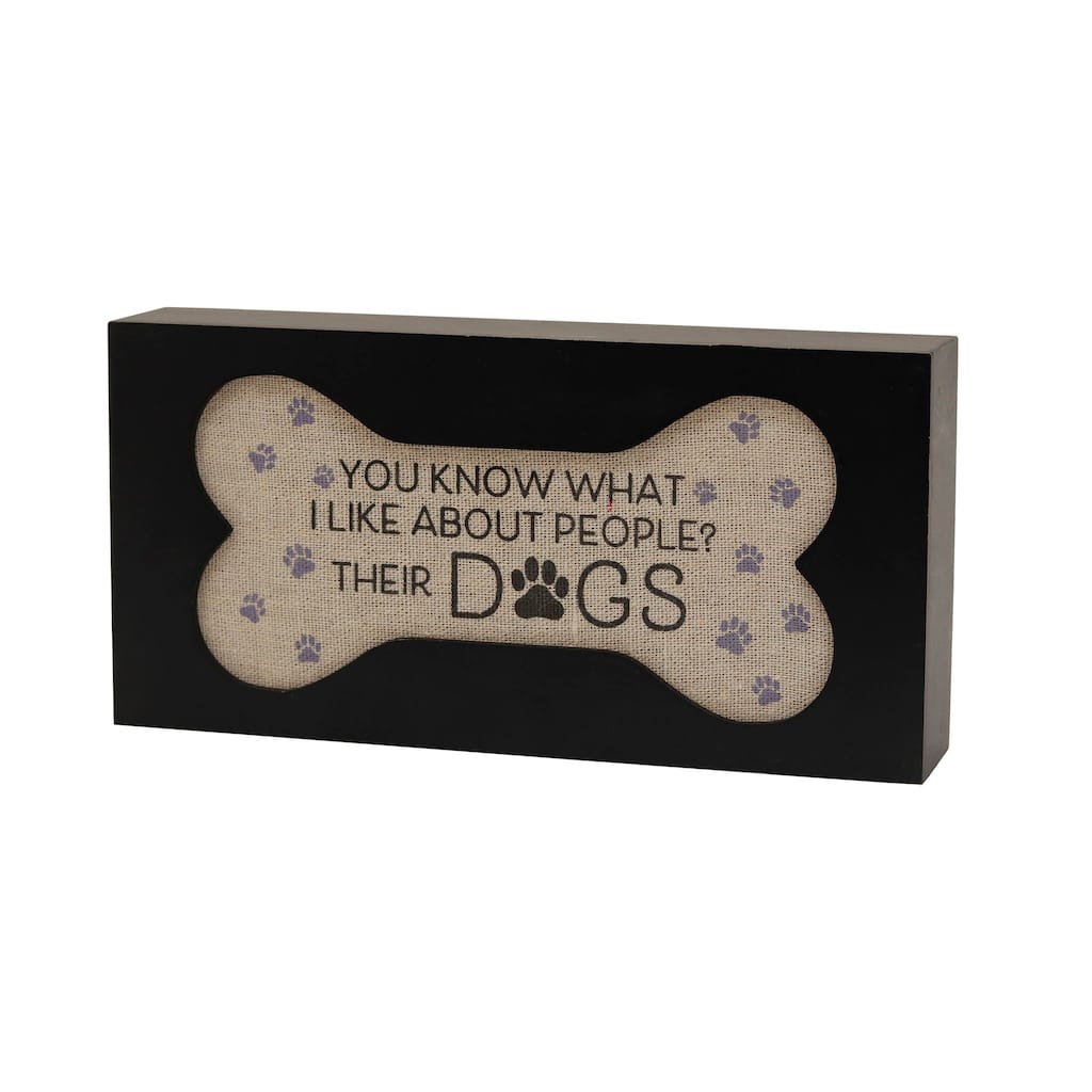Farmhouse Dog Signs with Cutout Bone Shaped, Gifts For Dog Lovers, Black