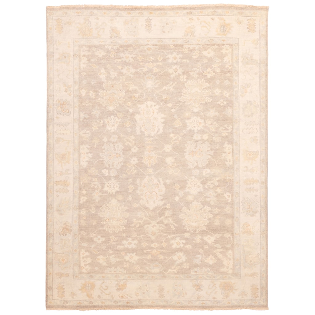 ECARPETGALLERY Hand-knotted Modern Oushak Grey Wool Rug - 8'8 x 12'0