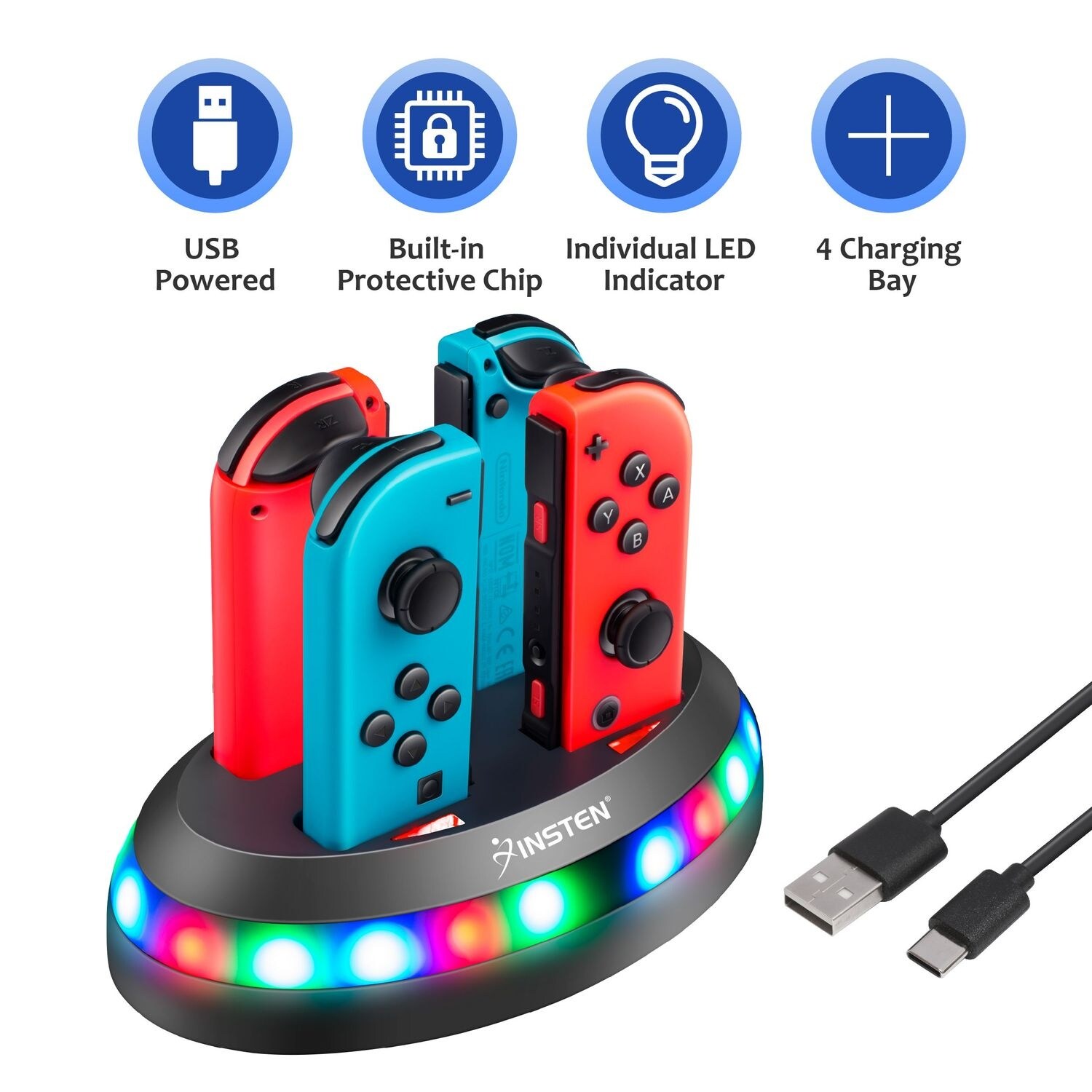 nintendo switch charging dock light