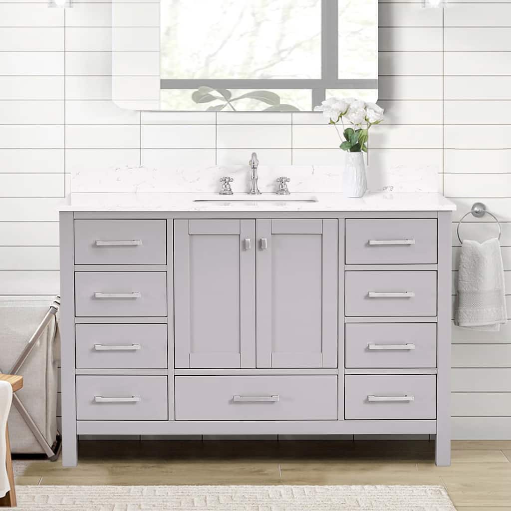 Prismosaic 54 inch Bathroom Vanity Set in Lunar Gray