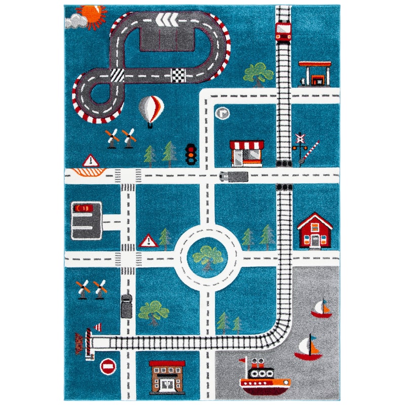 SAFAVIEH Carousel Kids Koika Neighborhood Road Rug