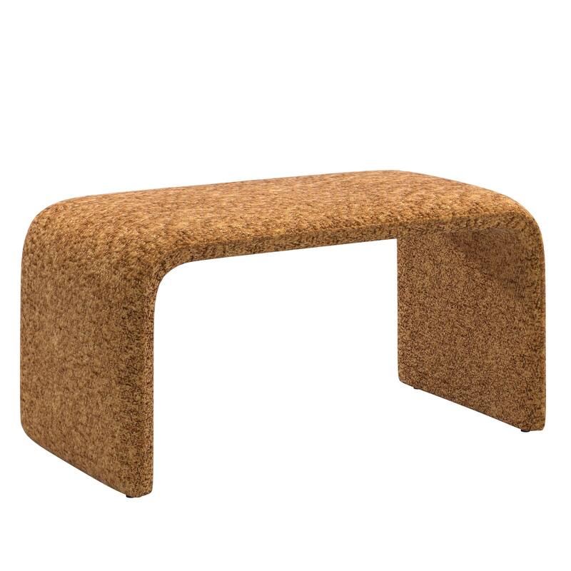 Maratea Contemporary Ottoman by iNSPIRE Q Modern - Orange Boucle