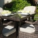 preview thumbnail 13 of 31, 5-Piece Aluminum Woven Rattan Dining Set with Cushions and Tempered Glass
