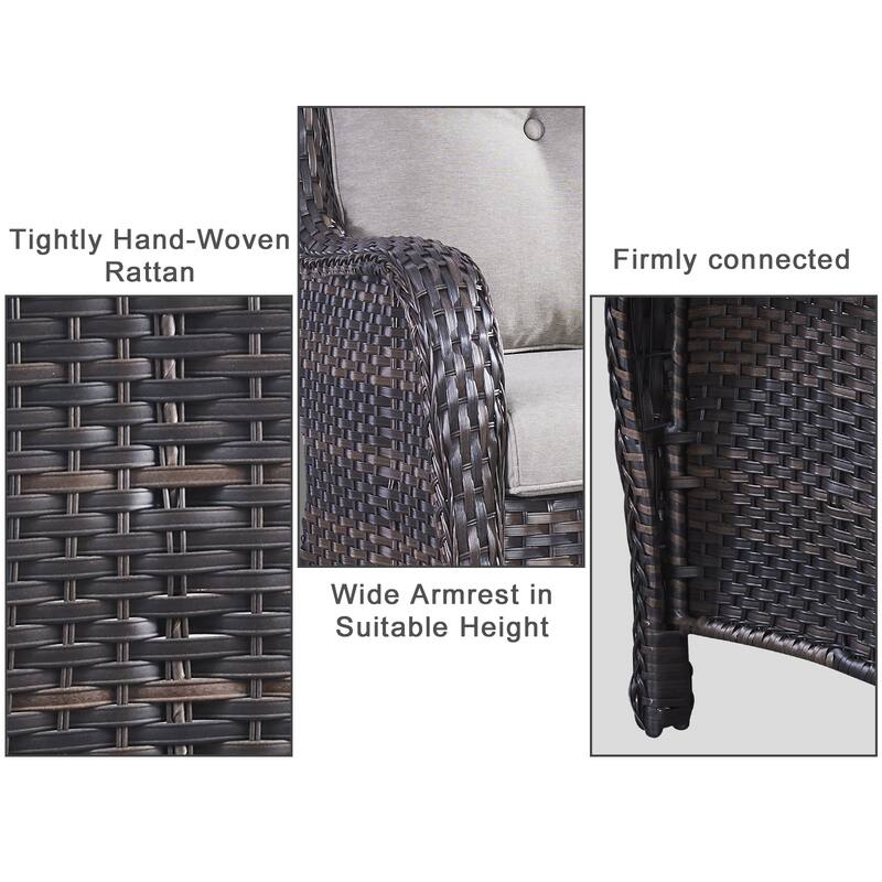 Gymojoy Outdoor Loveseat Wicker Sofa Set Rattan Sofa