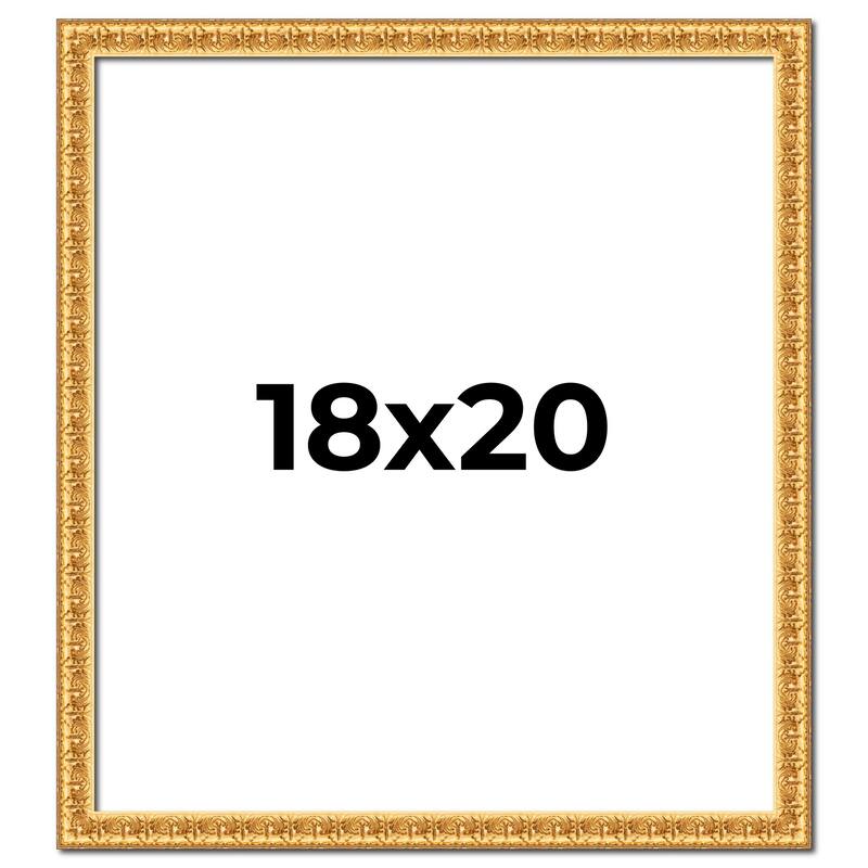 18x20 Frame Gold Real Wood Picture Frame Width 1 inches | Interior