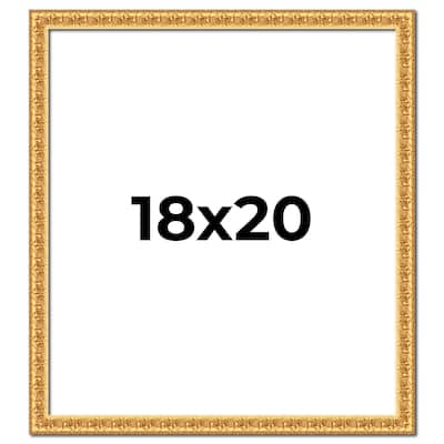 18x20 Frame Gold Real Wood Picture Frame Width 1 inches | Interior