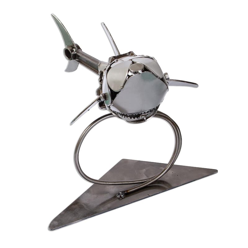 Novica Handmade Rustic Shark Recycled Auto Parts Sculpture