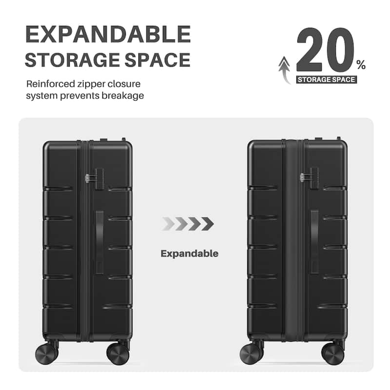 24-Inch Durable Expandable Spinner Luggage - TSA Lock & Wheels, Hardside Suitcase for Travel