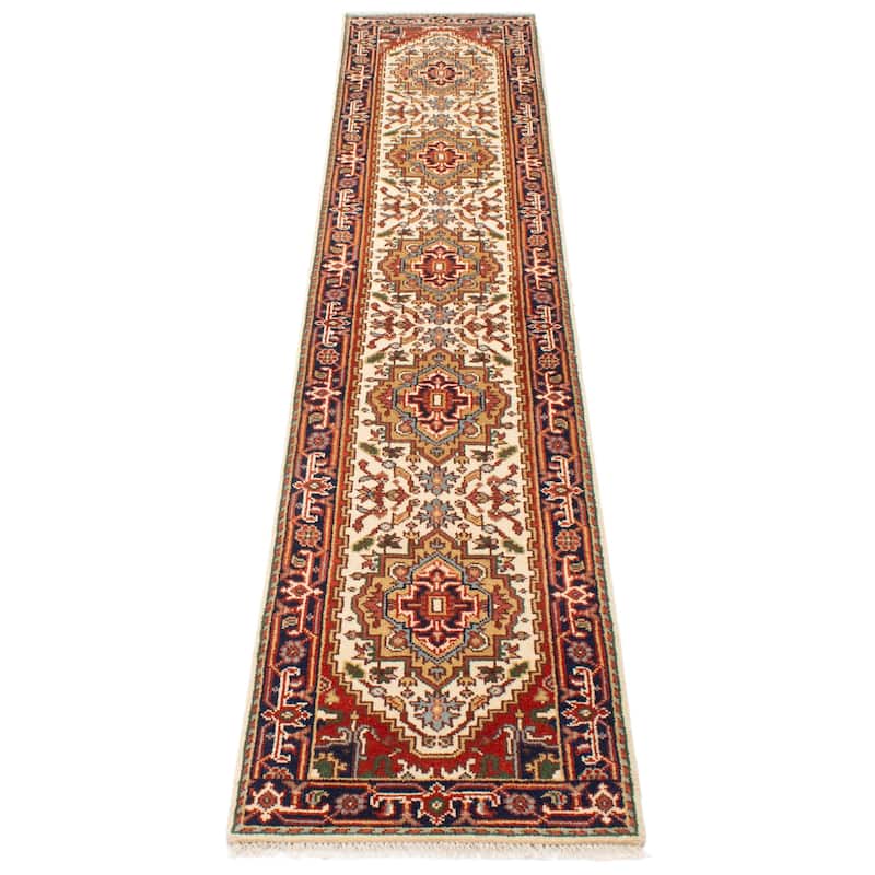 ECARPETGALLERY Hand-knotted Serapi Heritage Cream Wool Rug - 2'6 x 12'1