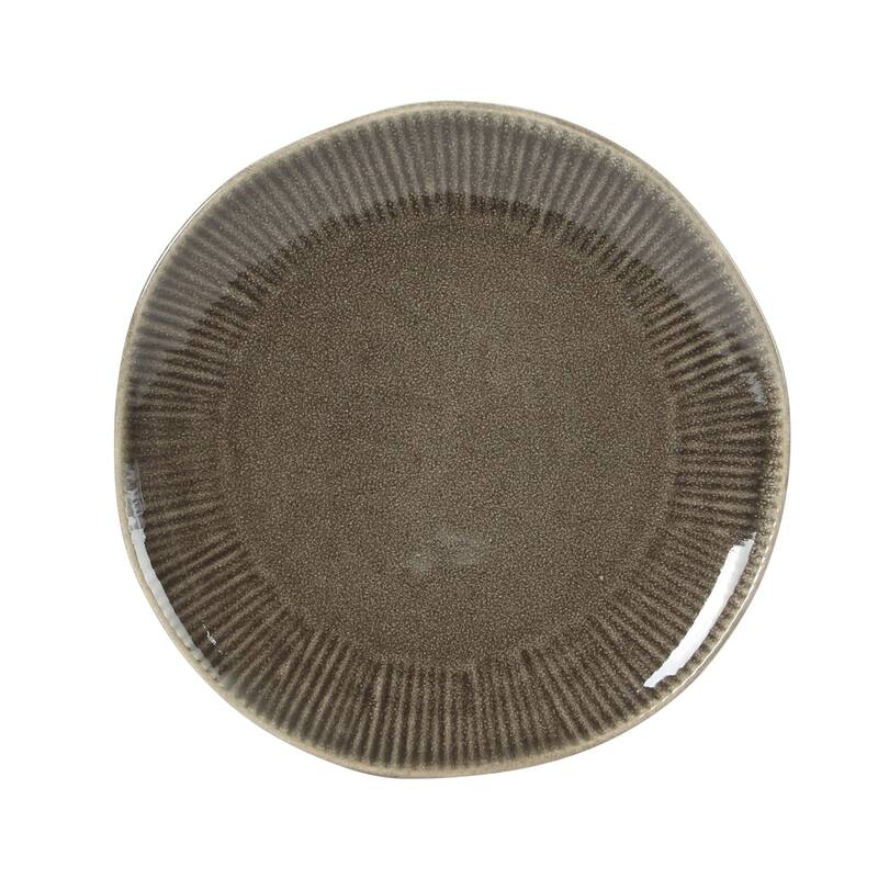 Gibson Elite Sandy Pines Stoneware Plates and Bowls Set - 12 Piece Reactive Glaze Dinnerware Set - Service for 4