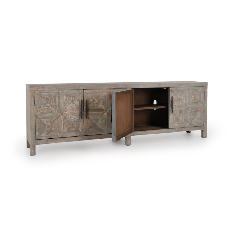 Classic Home Elani 4-Door Reclaimed Pine Wood Sideboard - 103.5Wx19Dx34H