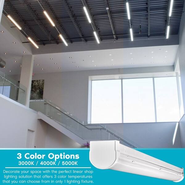 Luxrite 3ft Led Shop Light 26w Linear Strip Lights 3 Color Options 3000k 4000k 5000k 0 10v Dimmable 3000lm 6 Pack Overstock 32865973