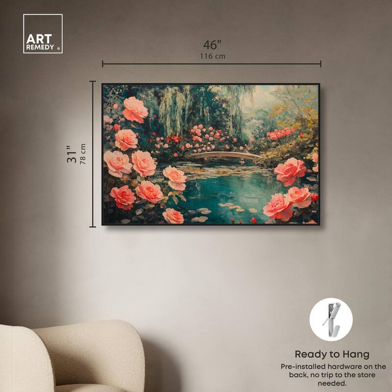 Rose Garden Bridge II Canvas by Art Remedy
