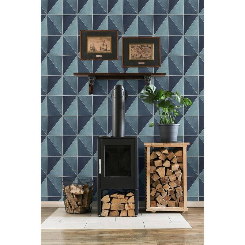 Seabrook Designs Preston Faux Leather Geometric Unpasted Wallpaper