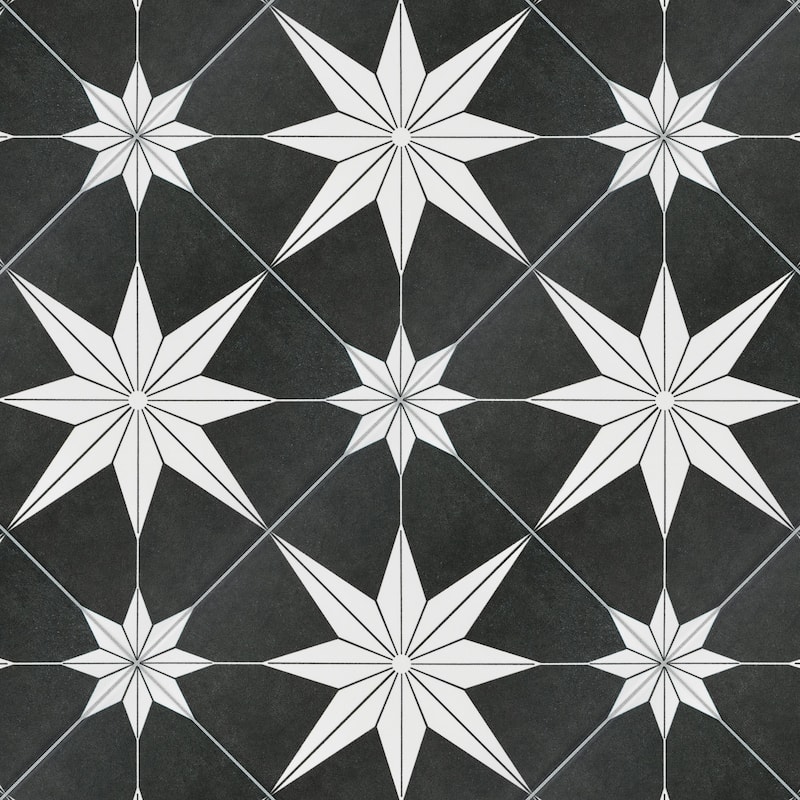 Merola Tile Stella Night 9-3/4" x 9-3/4" Porcelain Floor and Wall Tile