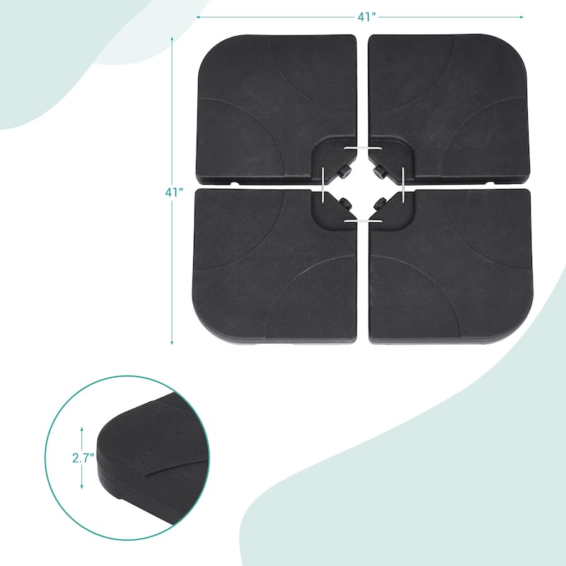 LIVOOSUN Outdoor 180LBS Black Plastic Patio Offset Umbrella Base
