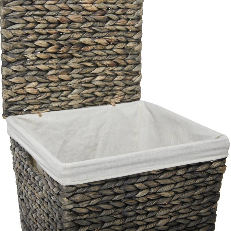 Seagrass Handmade Storage Basket with Liner and Matching Tops - Set of 2 Dark Brown - CosmoLiving by Cosmopolitan