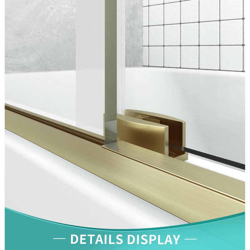 i-Homare 55 - 59 in.W x 60 in.H Sliding Frameless Tub Door Shower Door