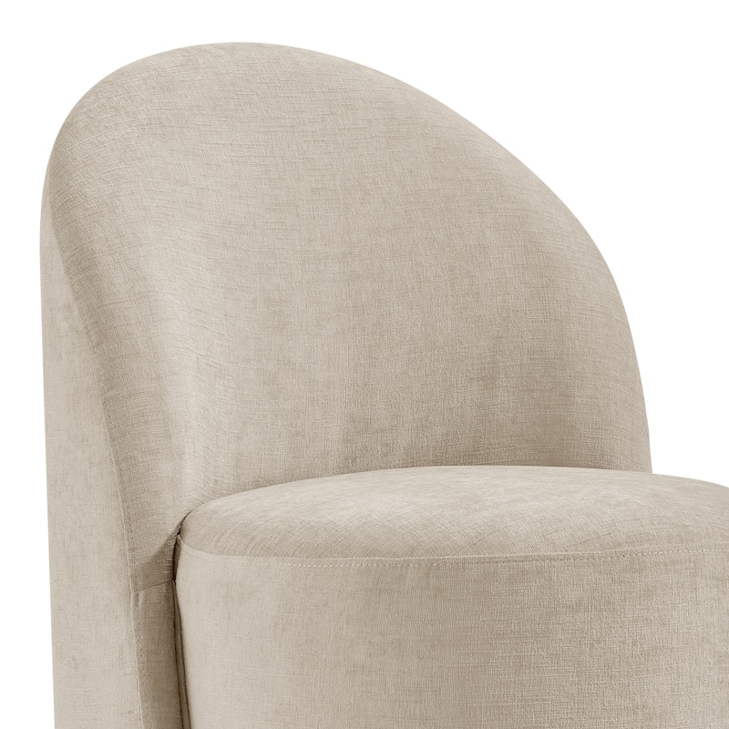 NPD Furniture Cabrina Chenille Dining Chair with Casters